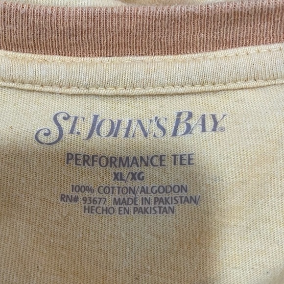St. John’s Bay Yellow Performance Tee Sz XL - Picture 4 of 9
